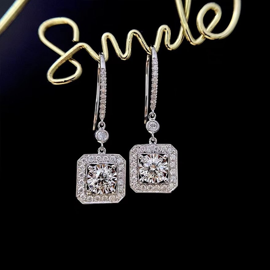 14k Gold 0.72 Ctw Natural H Diamond Earrings - 4