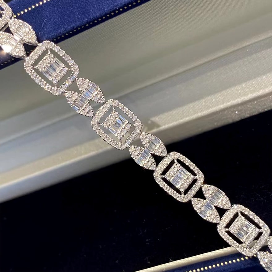 14k Gold 5 Ct Natural H Diamond Bracelet - 3