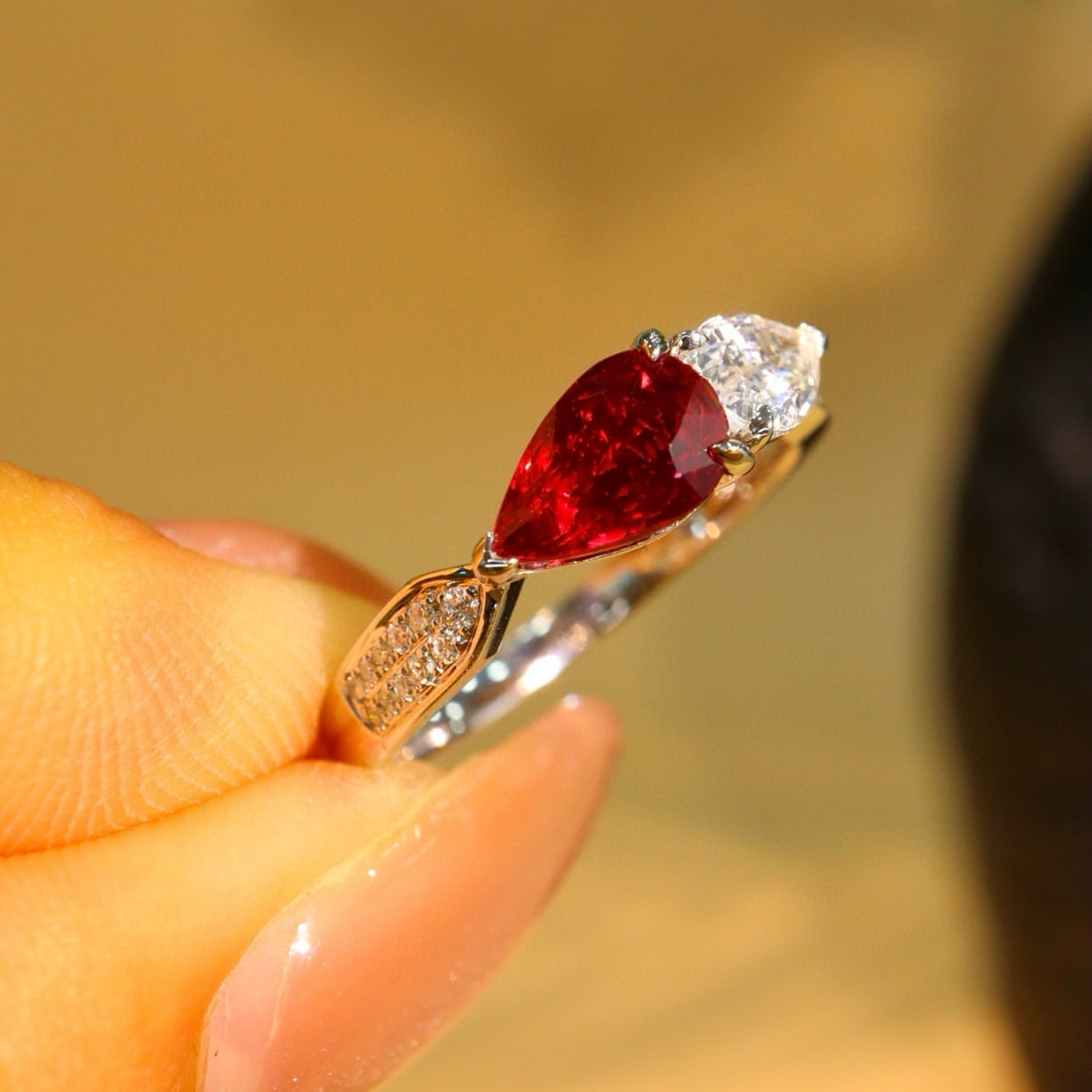 14k Gold 1.77 Ctw Natural Ruby & Sapphire Ring - 4