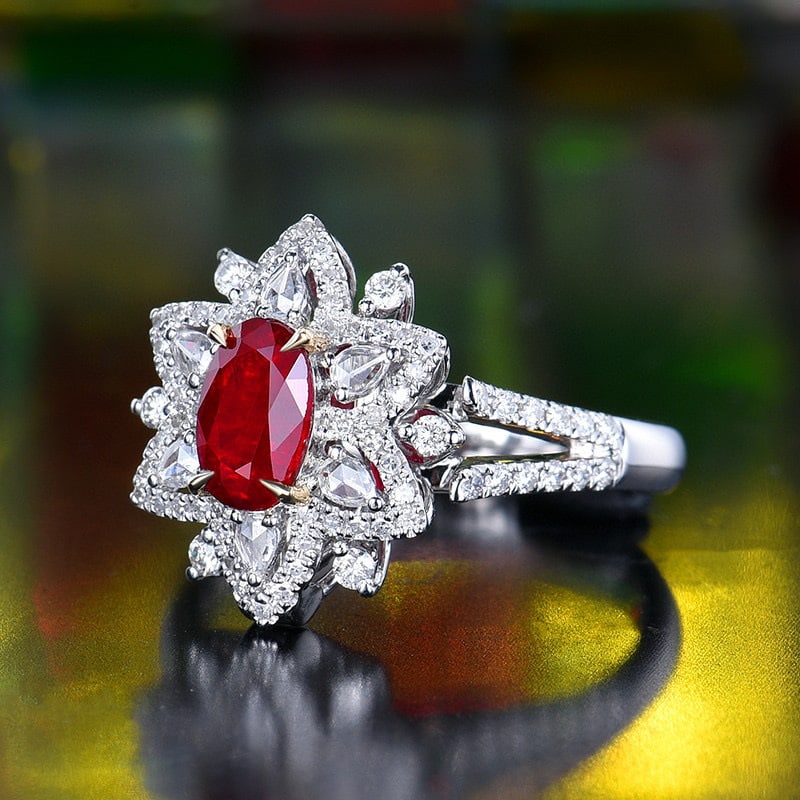 14k Gold 1.67 Ctw Natural Ruby & Diamond Ring/pendant( Without Chain ) - 2
