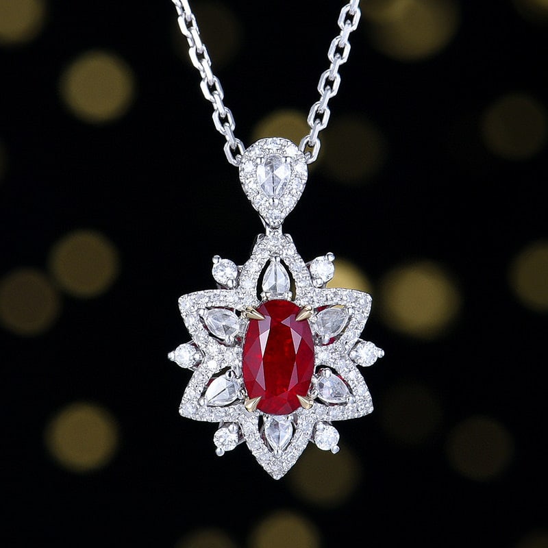 14k Gold 1.67 Ctw Natural Ruby & Diamond Ring/pendant( Without Chain ) - 4