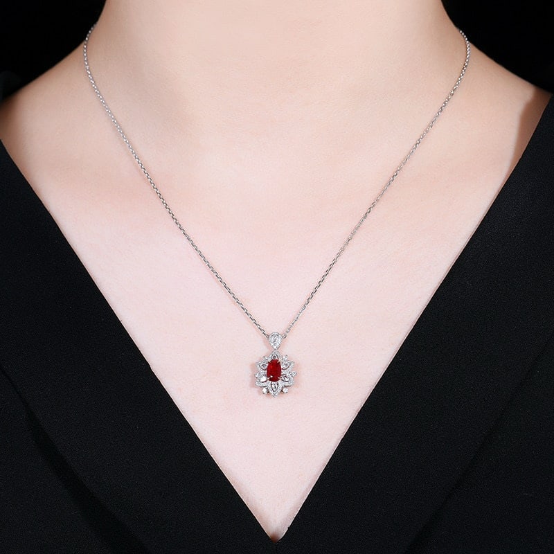 14k Gold 1.67 Ctw Natural Ruby & Diamond Ring/pendant( Without Chain ) - 8