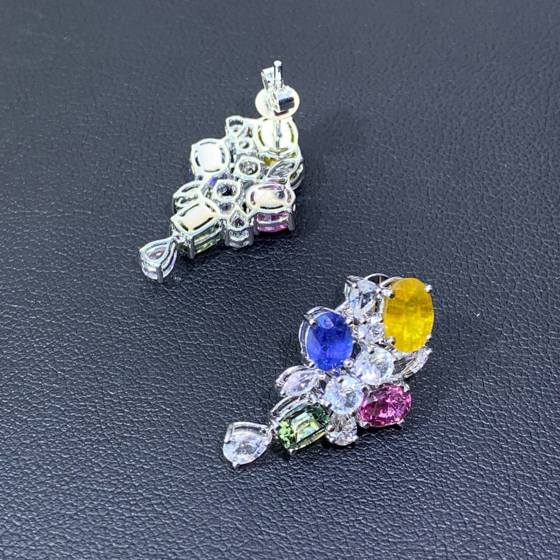 14k Gold 7.14 Ctw Natural Sapphire & Sapphire Earrings - 5