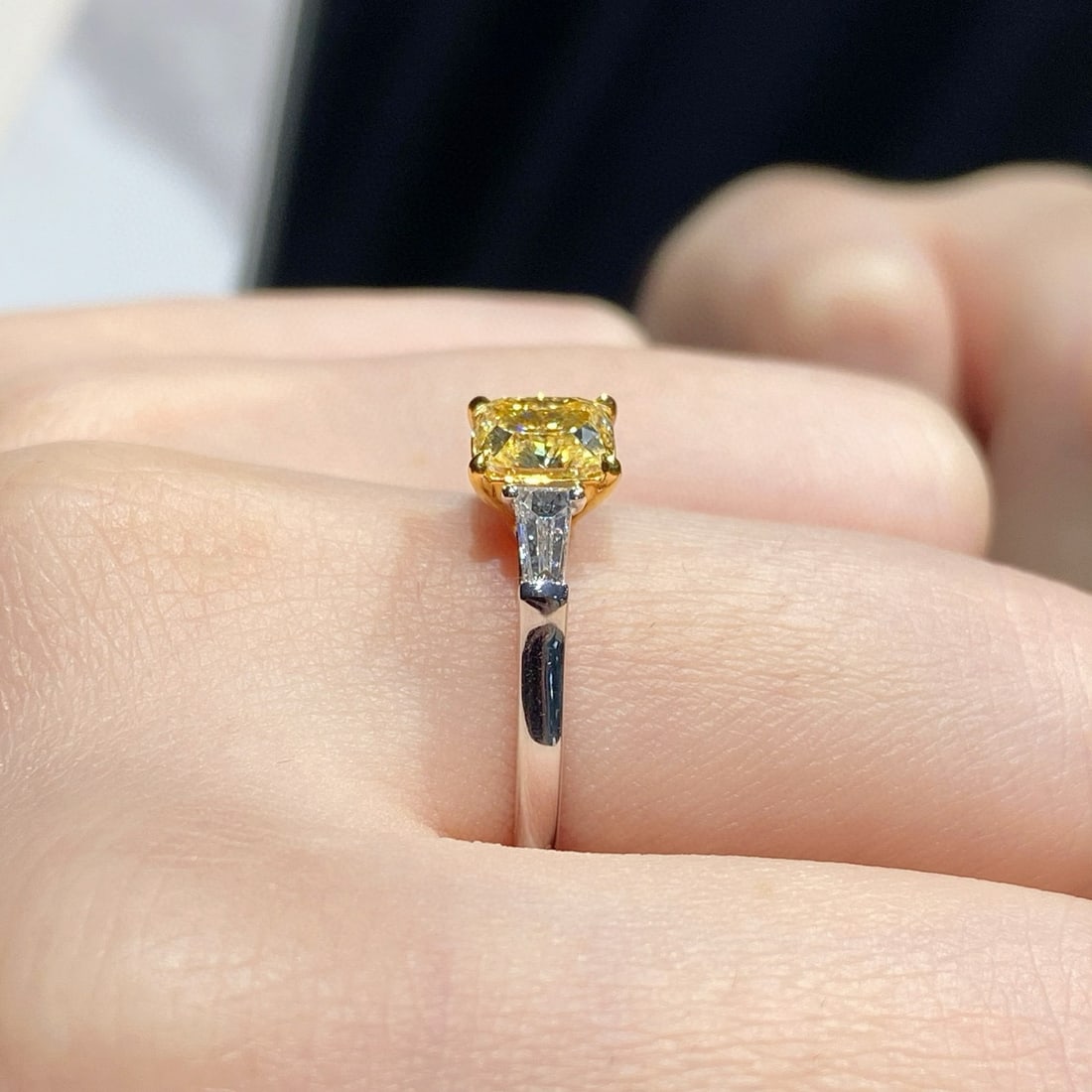 14k Gold 1.29 Ctw Natural Yellow Diamond & Diamond Ring - 6