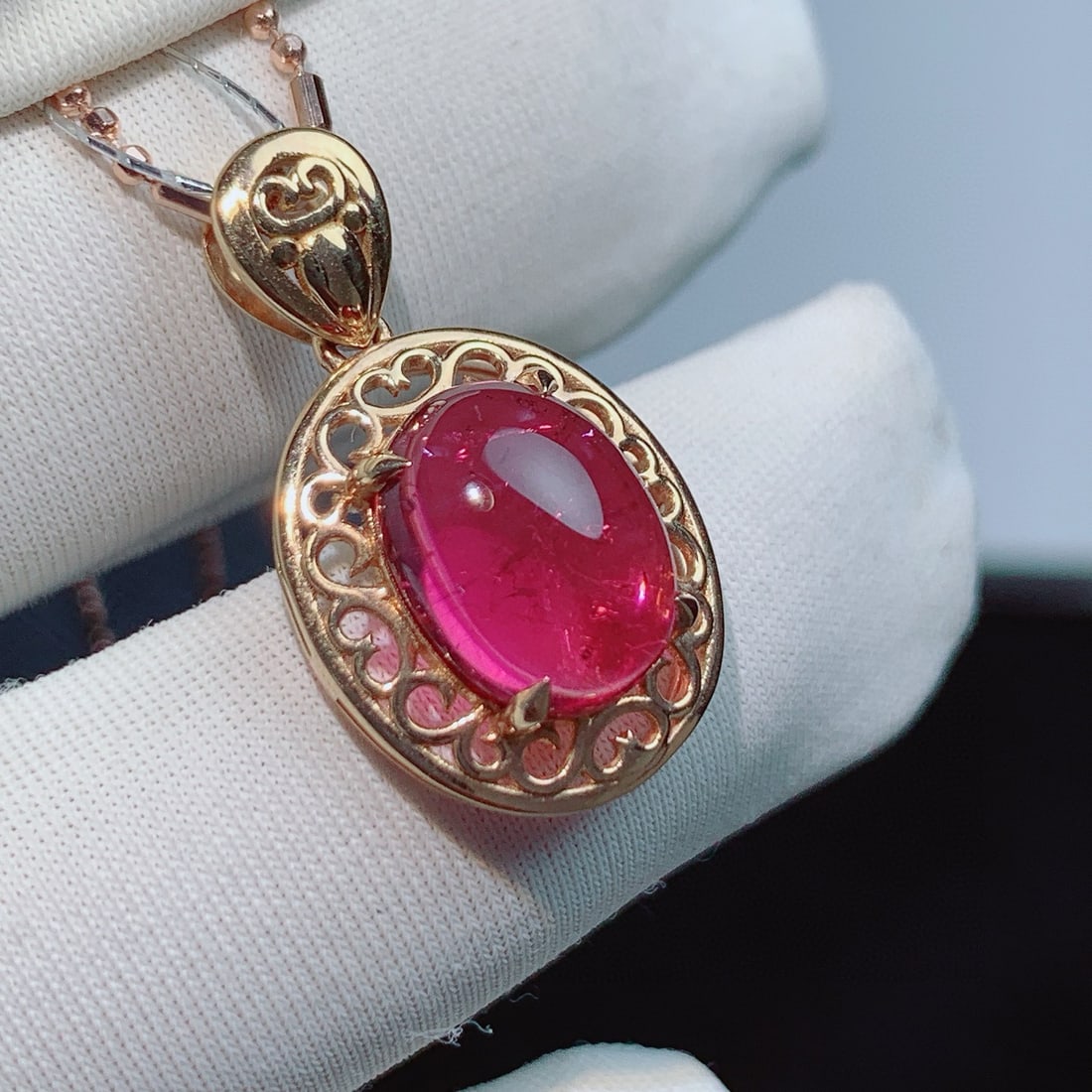 14k Gold 3.55 Ct Natural Tourmaline Pendant( Without Chain ) - 2
