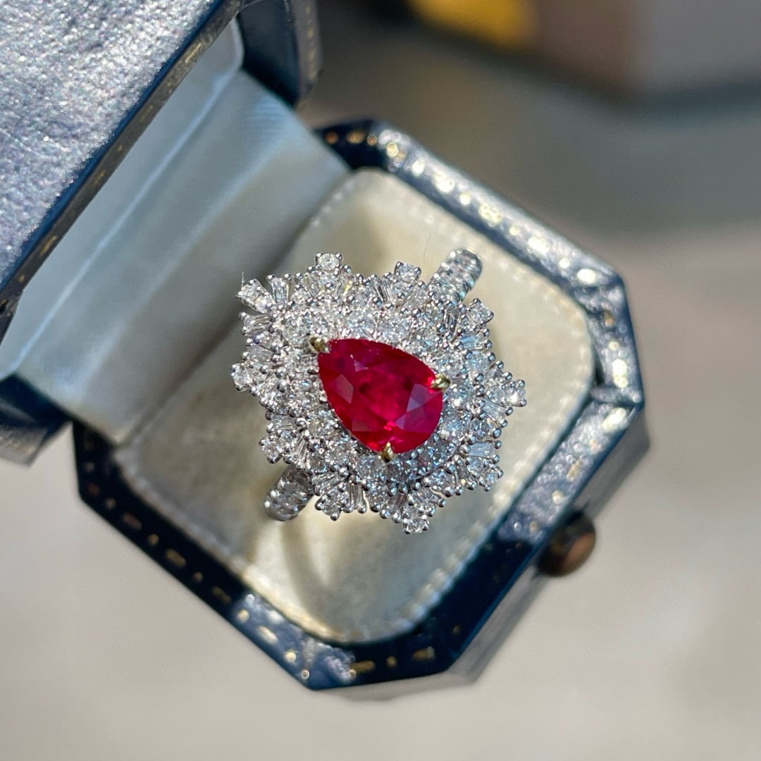 14k Gold 1.10 Ct Natural Ruby & Diamond Ring - 6