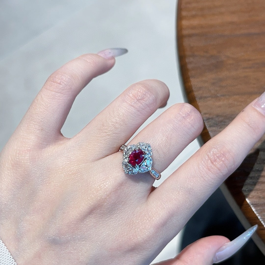 14k Gold 1.1 Ct Natural Ruby & Diamond Ring - 6