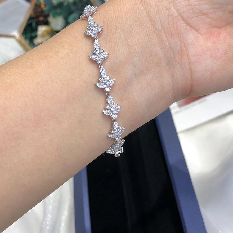 14k Gold 2.78 Ct Natural H Diamond Bracelet - 2