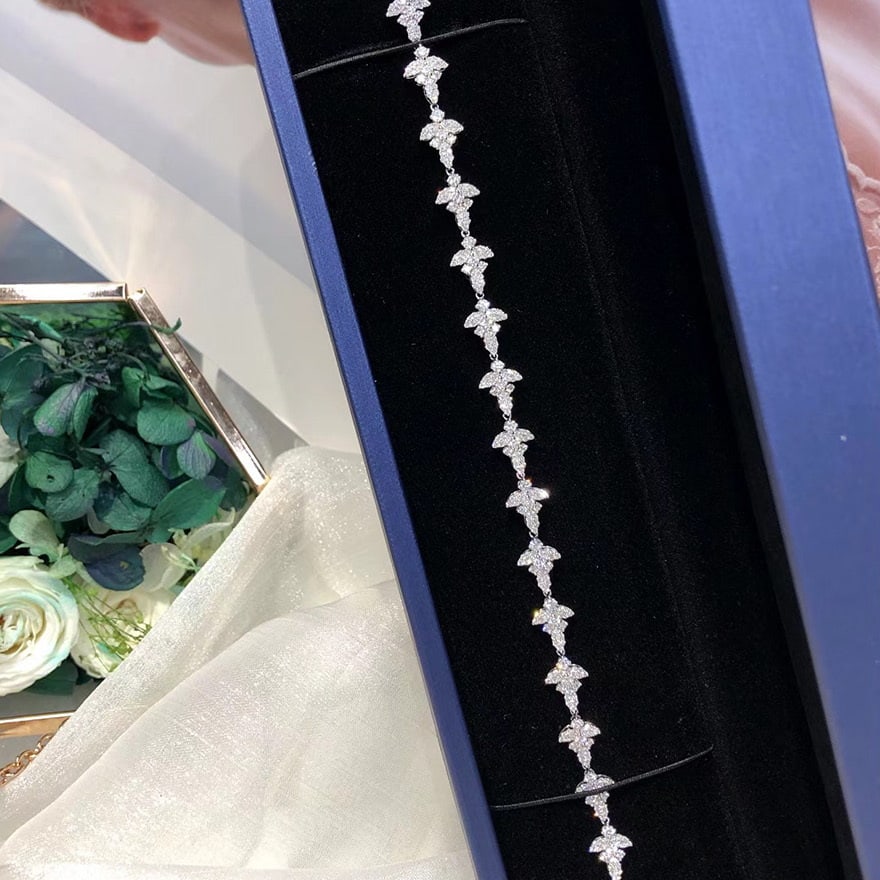 14k Gold 2.78 Ct Natural H Diamond Bracelet - 3