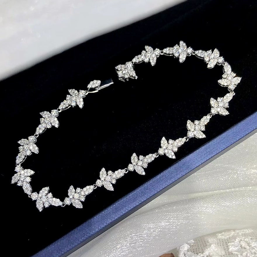 14k Gold 2.78 Ct Natural H Diamond Bracelet - 4
