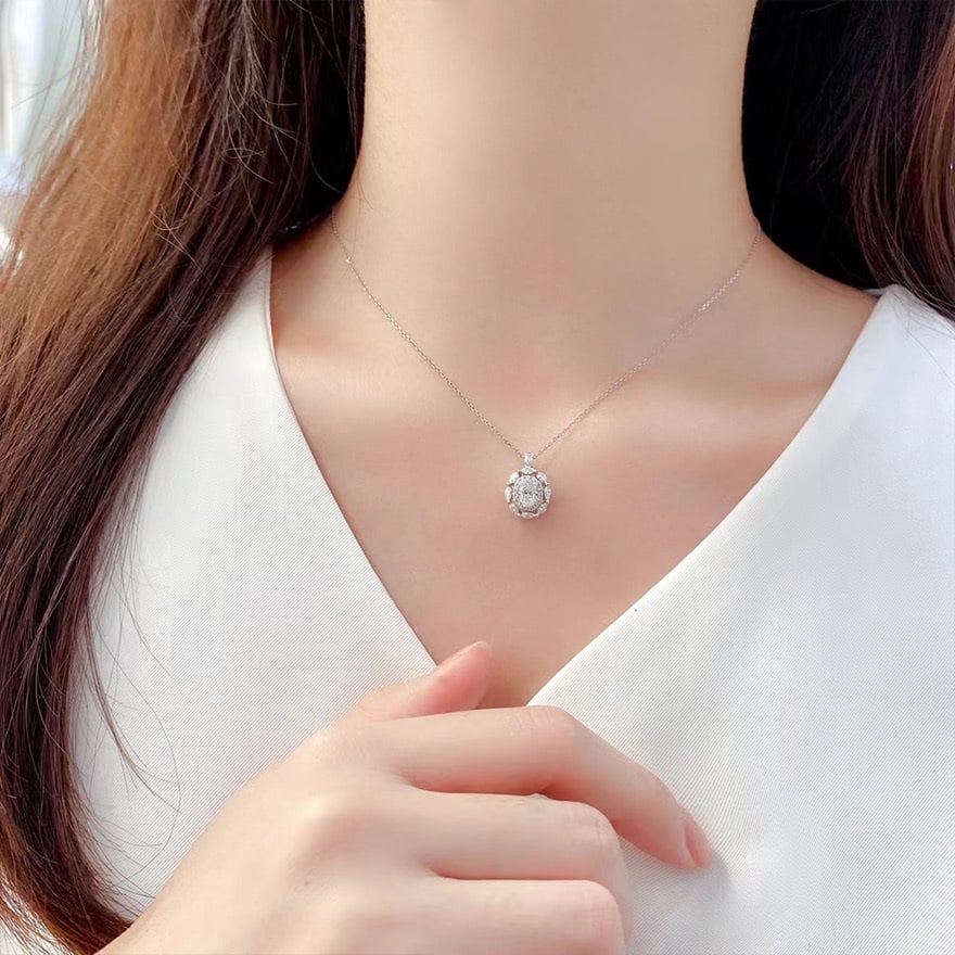 Gia Certified 14k Gold 1.03 Ctw Natural F Si2 Oval Diamond Ring/pendant( Without Chain ) - 3