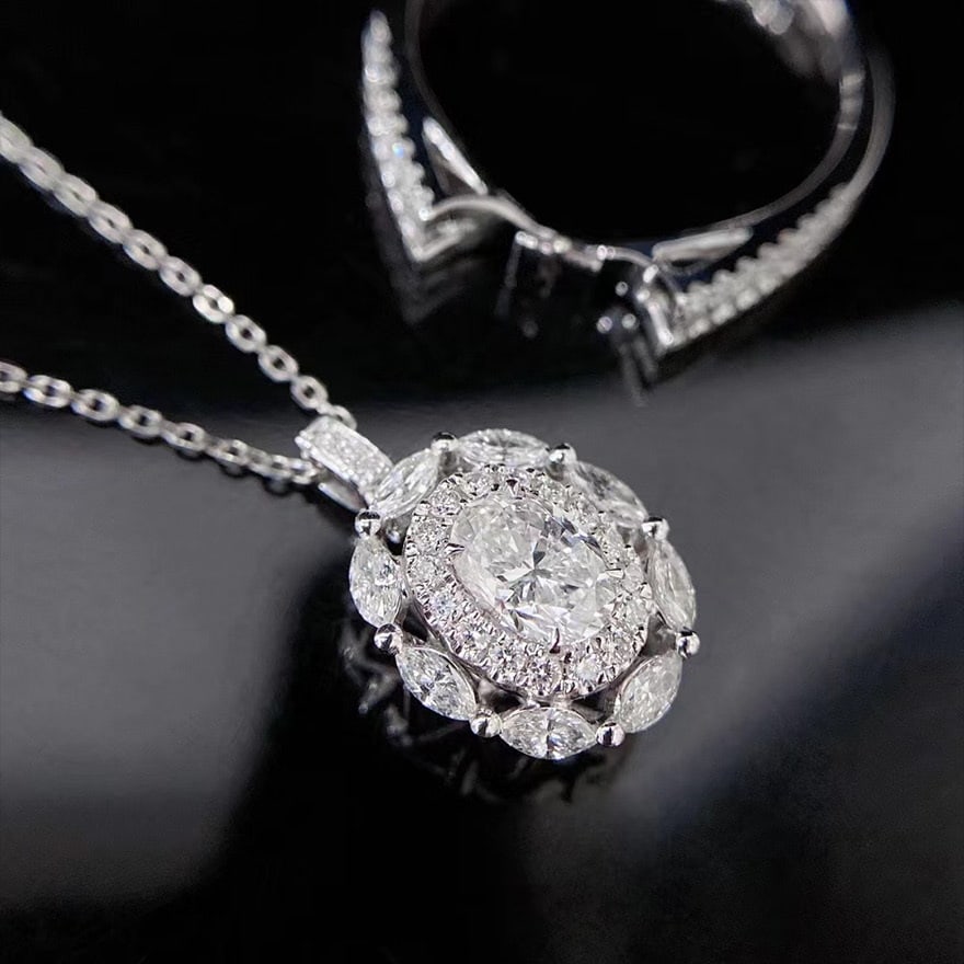 Gia Certified 14k Gold 1.03 Ctw Natural F Si2 Oval Diamond Ring/pendant( Without Chain ) - 7