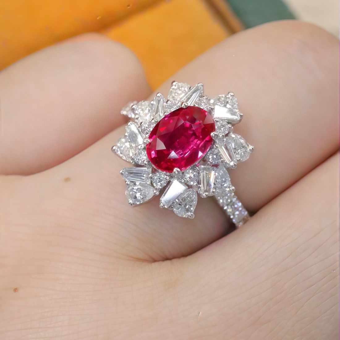 14k Gold 2.10 Ctw Natural Ruby & Diamond Ring - 5