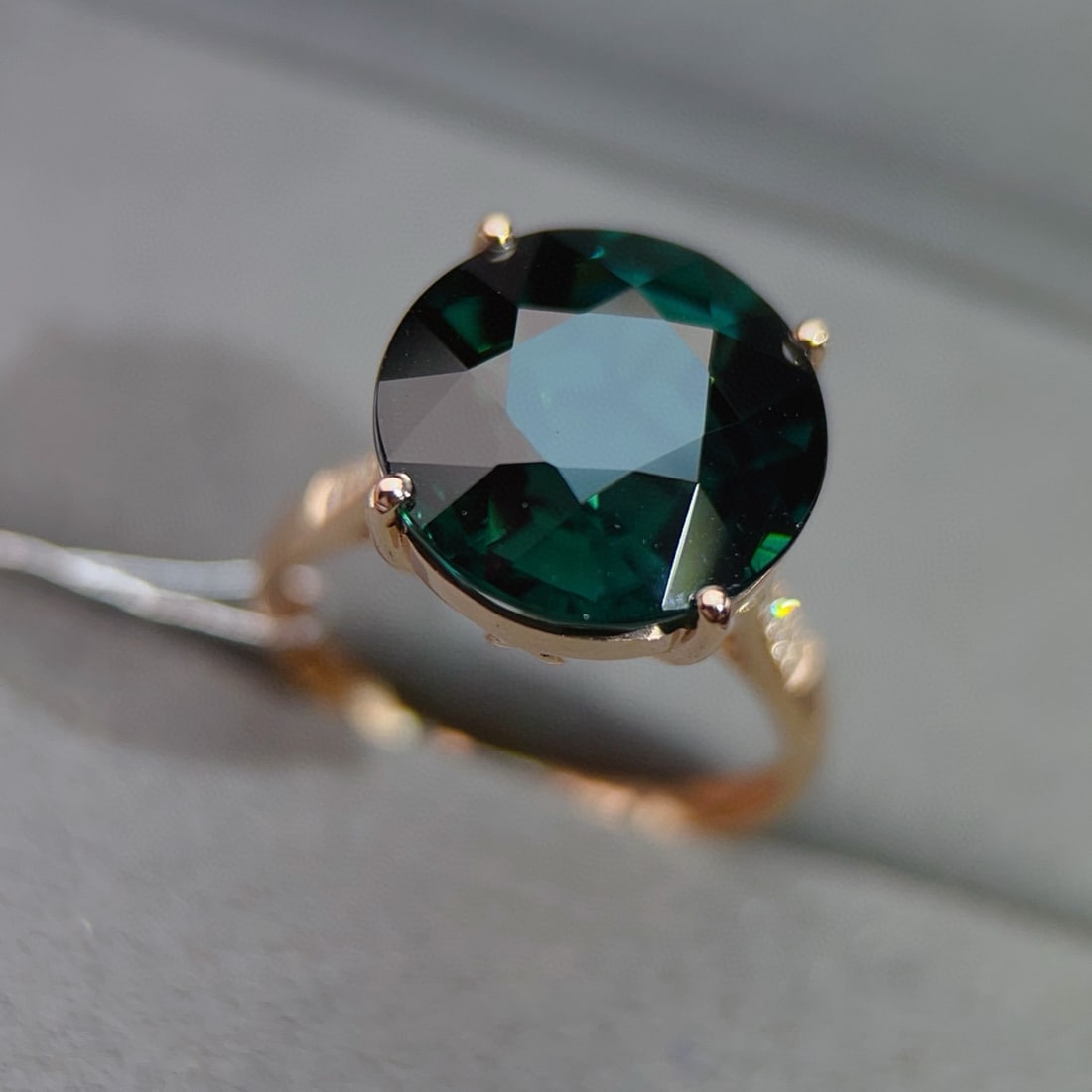 14k Gold 10.09 Ctw Natural Tourmaline & Diamond Ring - 2