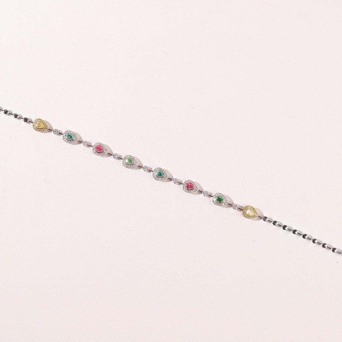 14k Gold 1.3 Ctw Natural Color Diamond & Diamond Bracelet - 8
