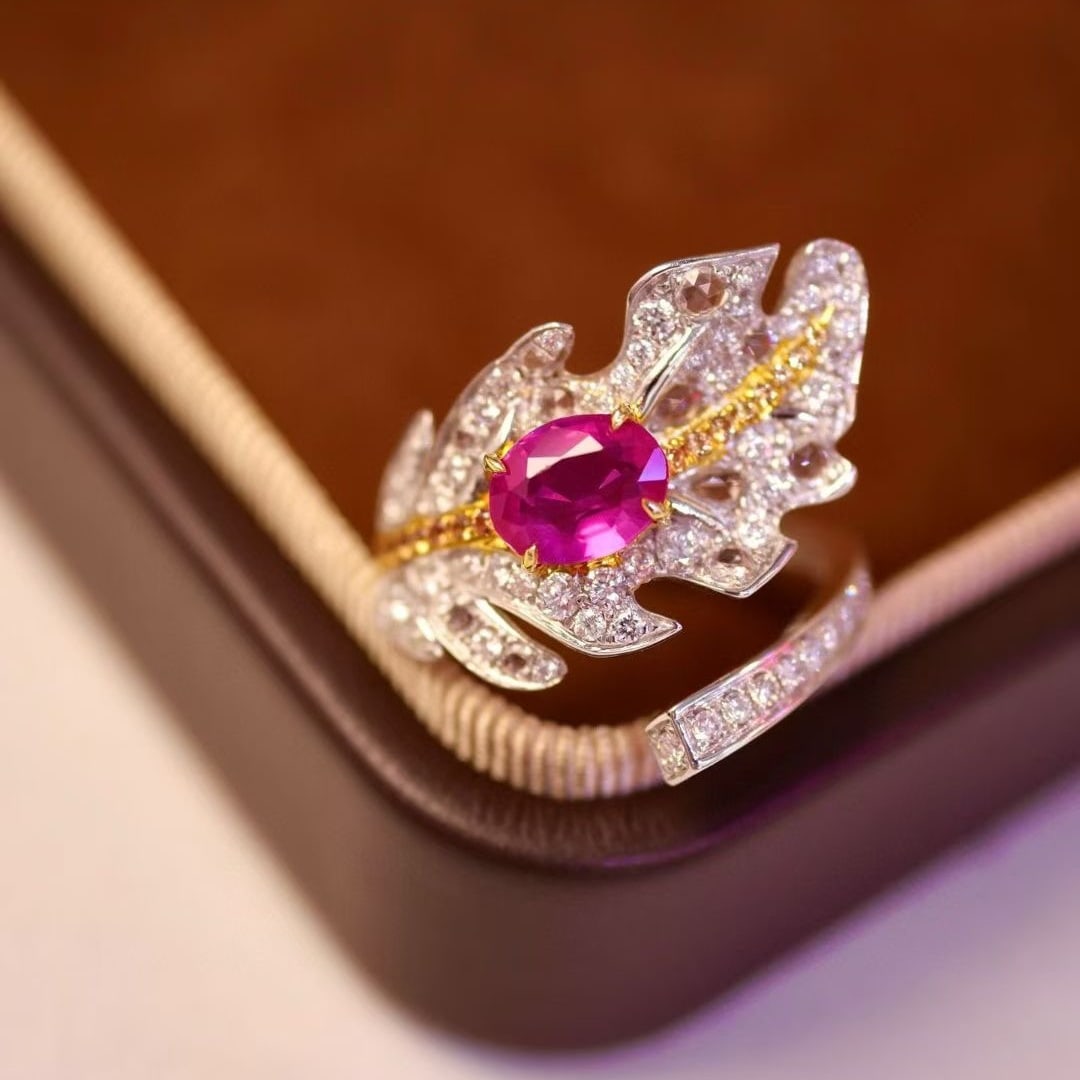 14k Gold 1.47 Ctw Natural Ruby & Diamond Ring - 4