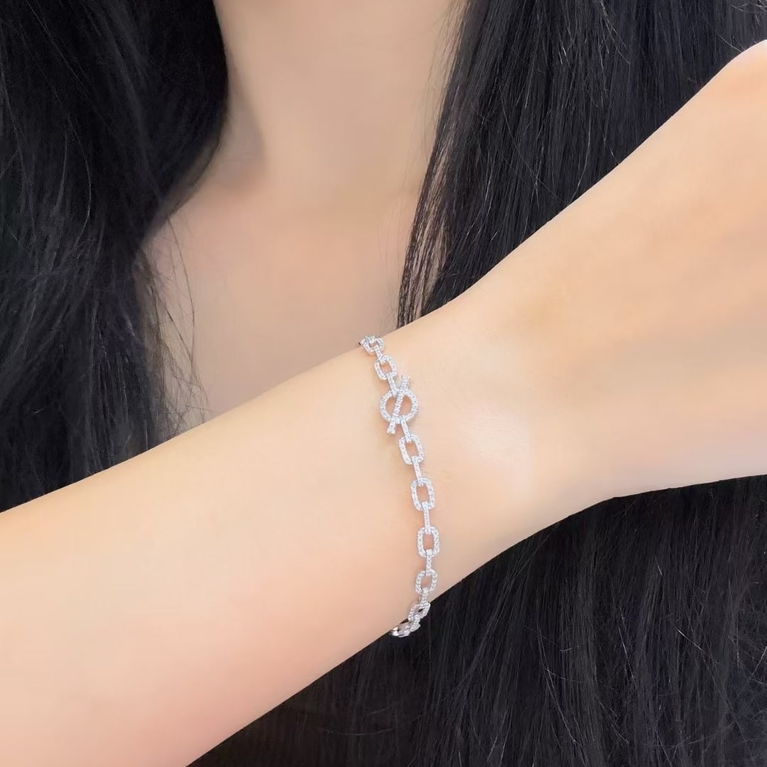 14k Gold 1.3 Ct Natural H Diamond Bracelet - 5