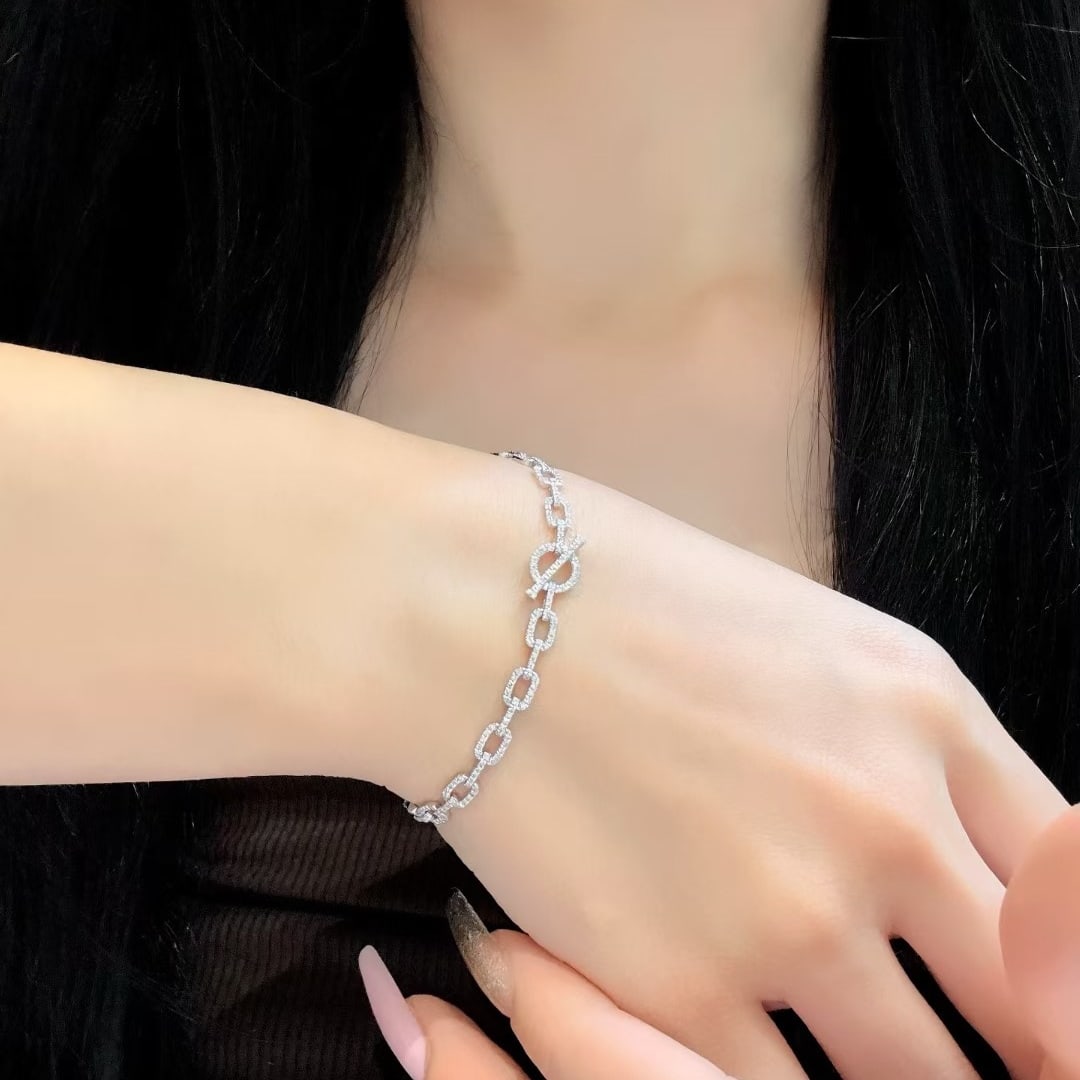 14k Gold 1.3 Ct Natural H Diamond Bracelet - 6