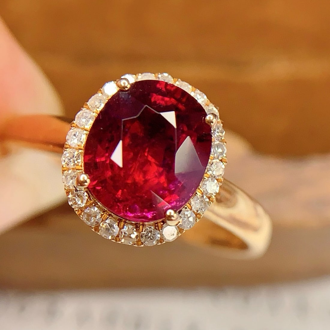14k Gold 2.35 Ct Natural Tourmaline & Diamond Ring - 3