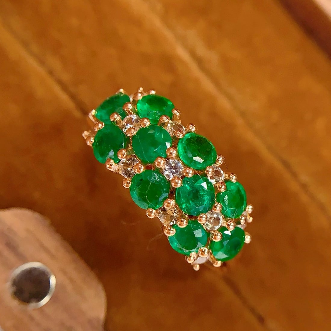 14k Gold 2.00 Ct Natural Emerald & Ruby Ring - 5