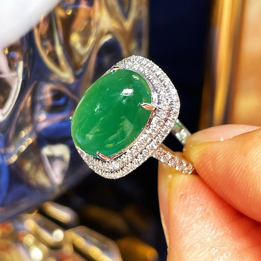 14k Gold 5.57 Ctw Natural Emerald & Diamond Ring - 3