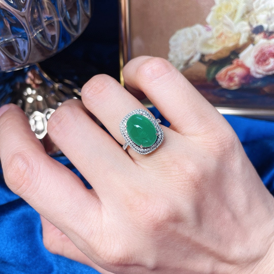 14k Gold 5.57 Ctw Natural Emerald & Diamond Ring - 6