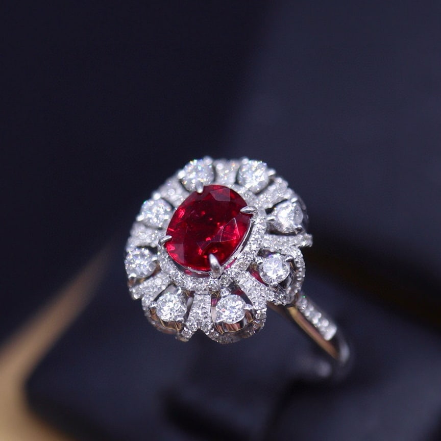 14k Gold 1.2 Ct Natural Ruby & Diamond Ring - 2