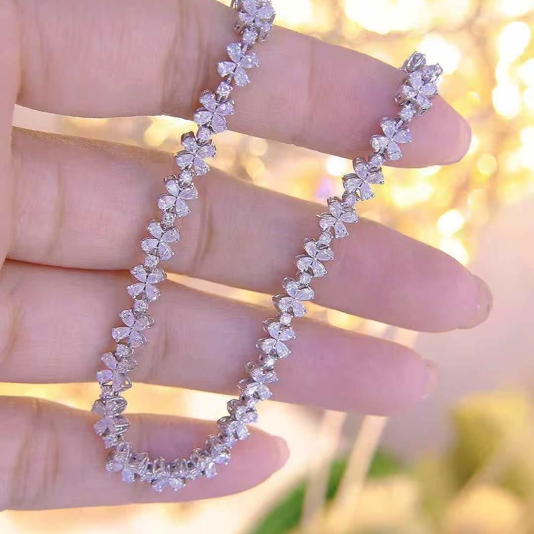 14k Gold 5 Ct Natural H Diamond Bracelet - 3