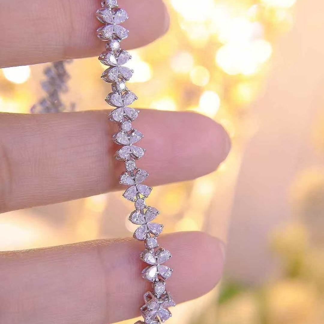 14k Gold 5 Ct Natural H Diamond Bracelet - 6