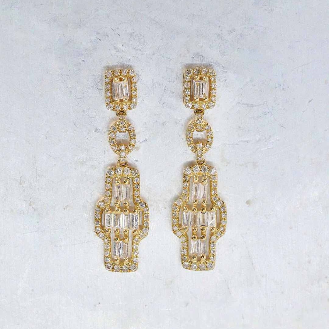 14k Gold 0.5 Ct Natural H Diamond Earrings - 4