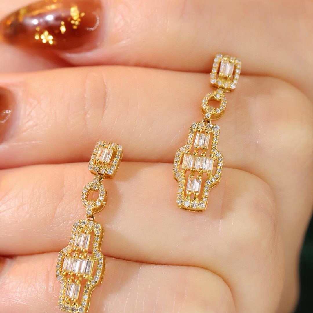 14k Gold 0.5 Ct Natural H Diamond Earrings - 5