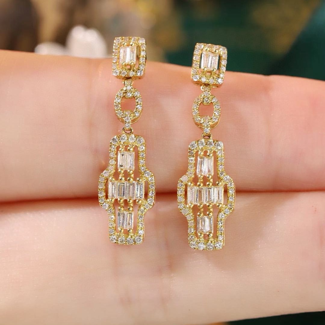 14k Gold 0.5 Ct Natural H Diamond Earrings - 7