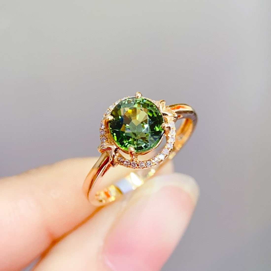 14k Gold 1.9 Ct Natural Tourmaline & Diamond Ring - 2