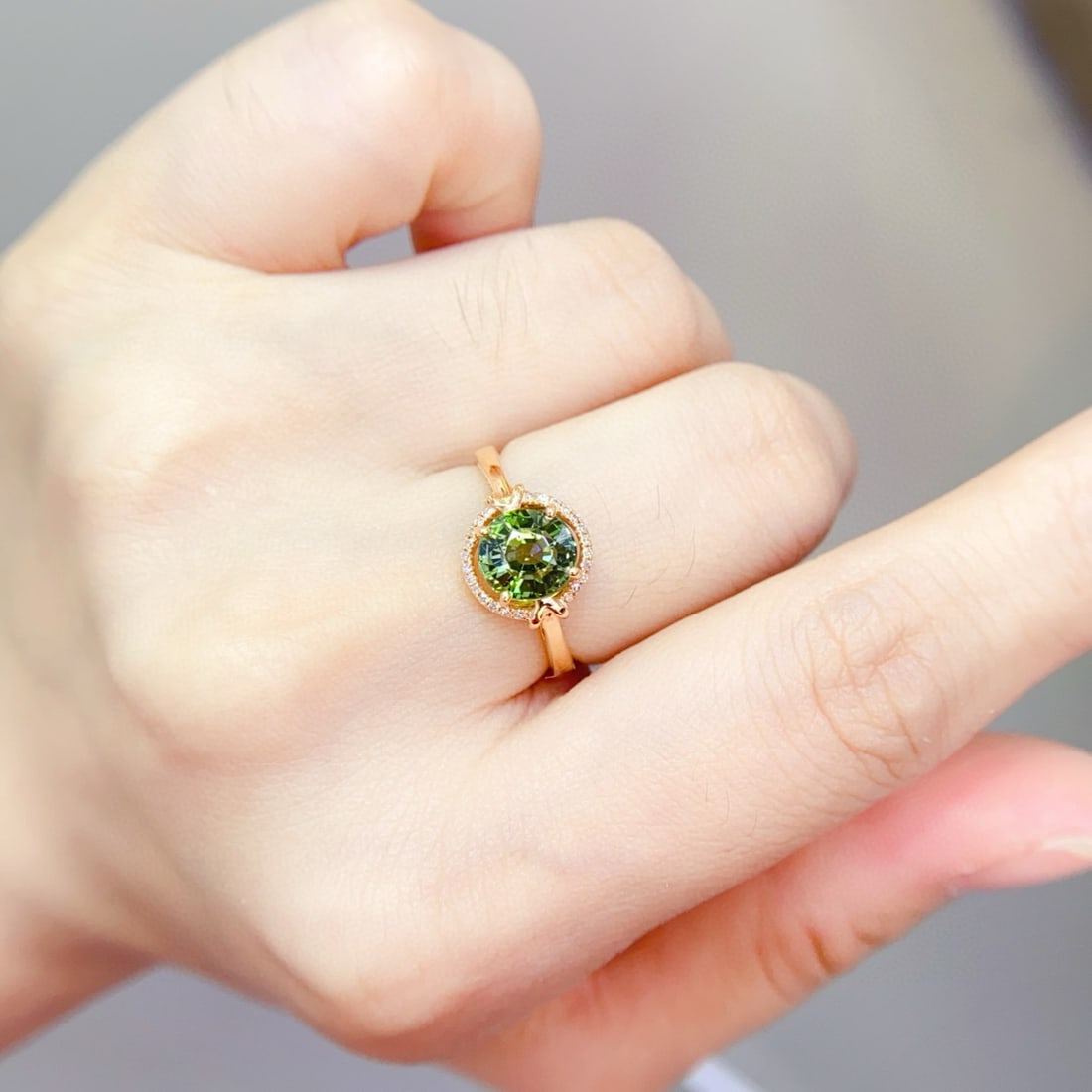 14k Gold 1.9 Ct Natural Tourmaline & Diamond Ring - 6
