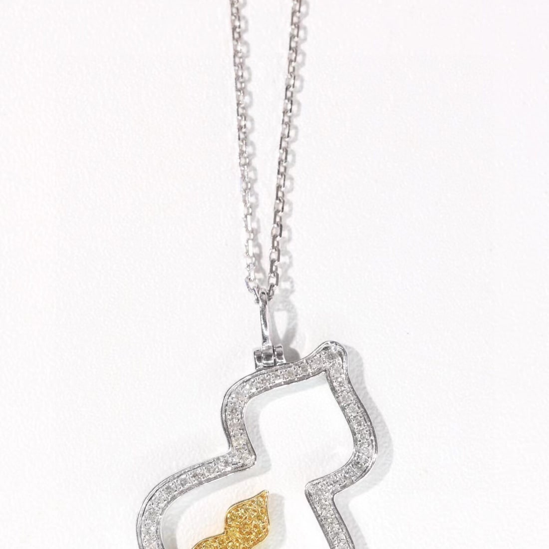 14k Gold 0.38 Ctw Natural Yellow Diamond & Diamond Necklace - 3