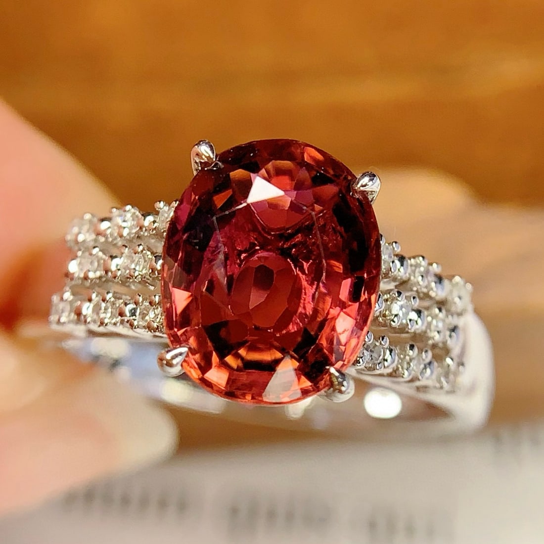 14k Gold 2.89 Ct Natural Tourmaline & Diamond Ring - 4