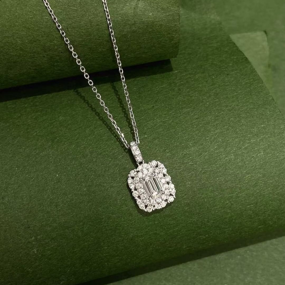 Gia Certified 14k Gold 0.66 Ctw Natural E Si1 Emerald Diamond Necklace - 5