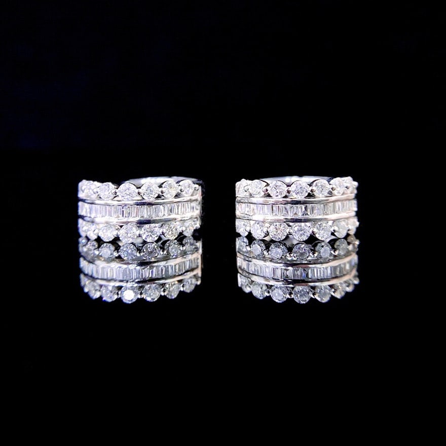 14k Gold 0.6 Ct Natural H Diamond Earrings - 2