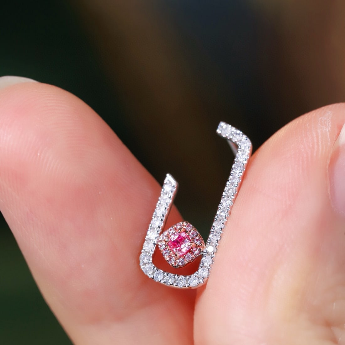 14k Gold 0.48 Ctw Natural Pink Diamond & Diamond Earrings - 5