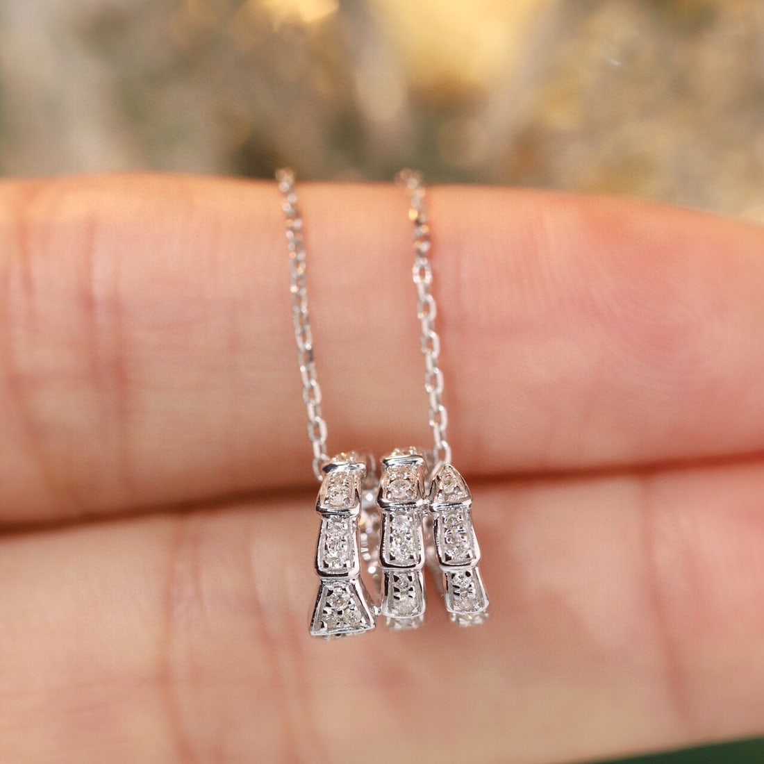 14k Gold 0.25 Ct Natural H Diamond Necklace - 5