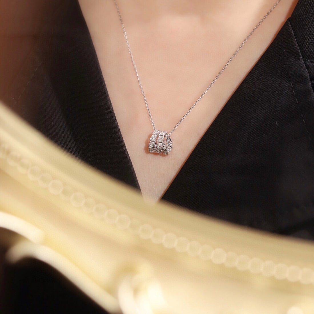 14k Gold 0.25 Ct Natural H Diamond Necklace - 8