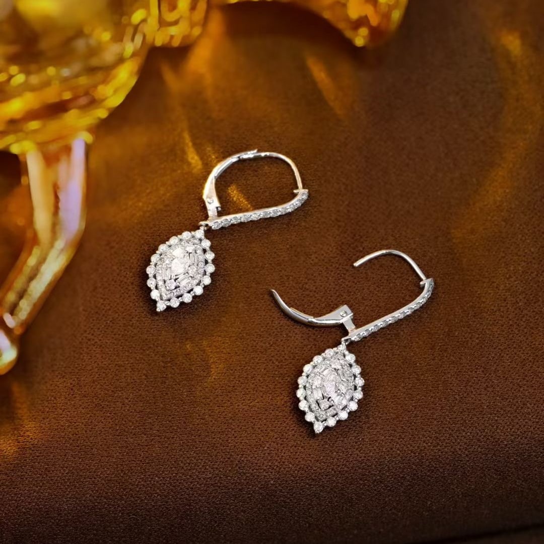 14k Gold 1.28 Ct Natural H Diamond Earrings - 3