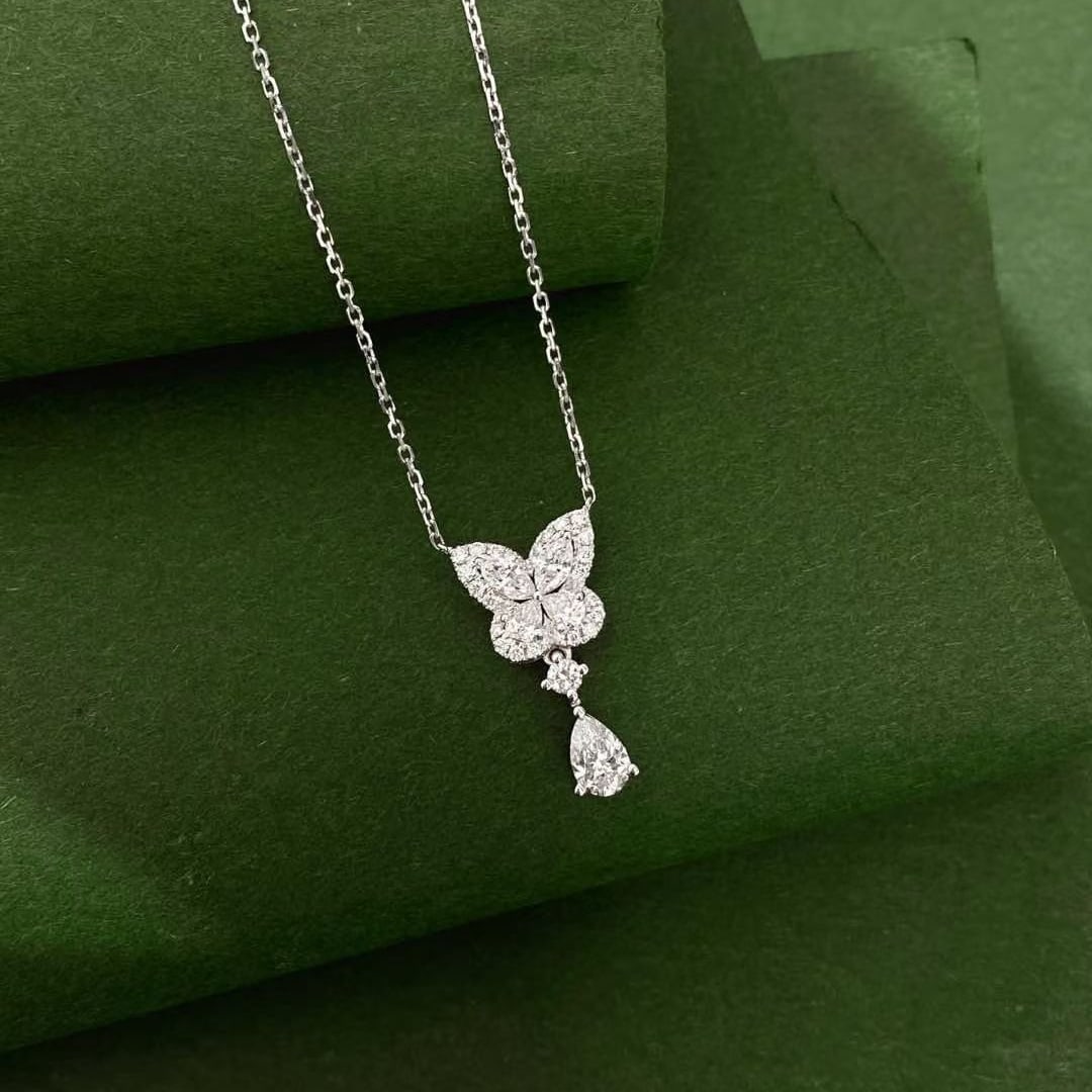 Gia Certified 14k Gold 0.77 Ctw Natural D Vs2 Pear Diamond Necklace - 3