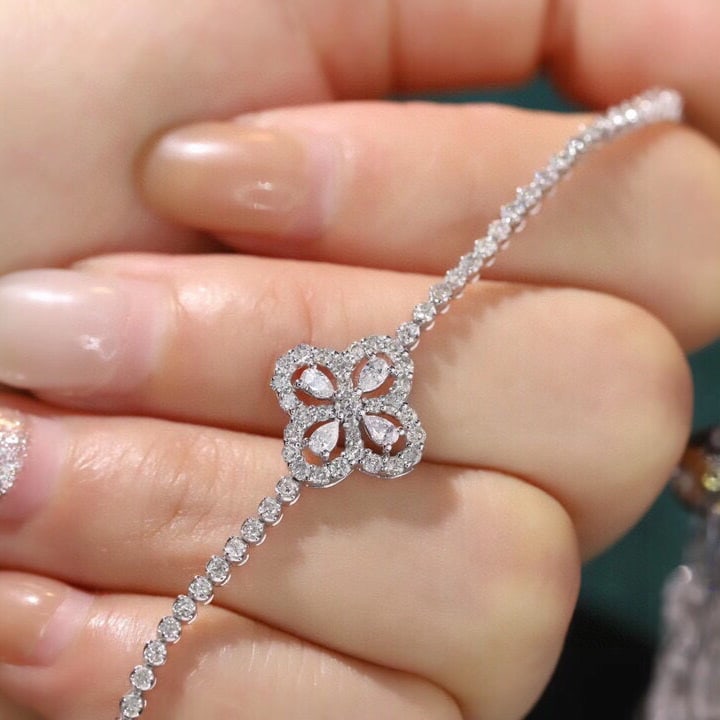 14k Gold 1.5 Ct Natural H Diamond Bracelet - 4