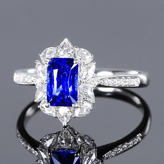 14k Gold 1.85 Ctw Natural Sapphire & Diamond Ring - 2