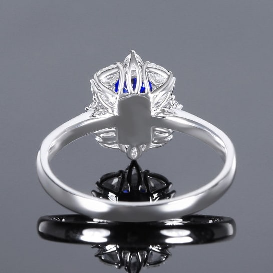 14k Gold 1.85 Ctw Natural Sapphire & Diamond Ring - 4