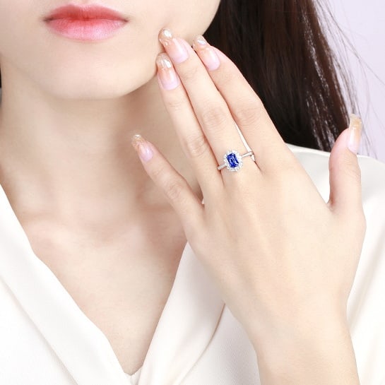 14k Gold 1.85 Ctw Natural Sapphire & Diamond Ring - 5