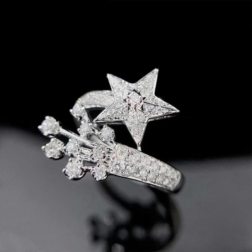14k Gold 0.4 Ct Natural H Diamond Ring - 4