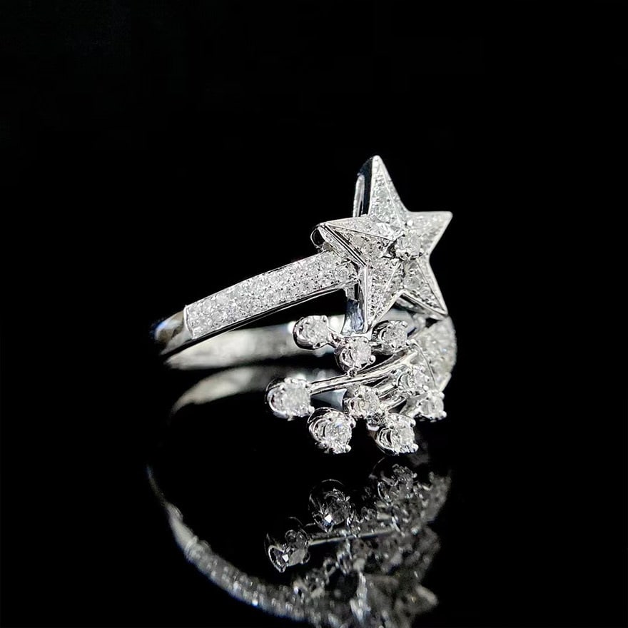 14k Gold 0.4 Ct Natural H Diamond Ring - 5