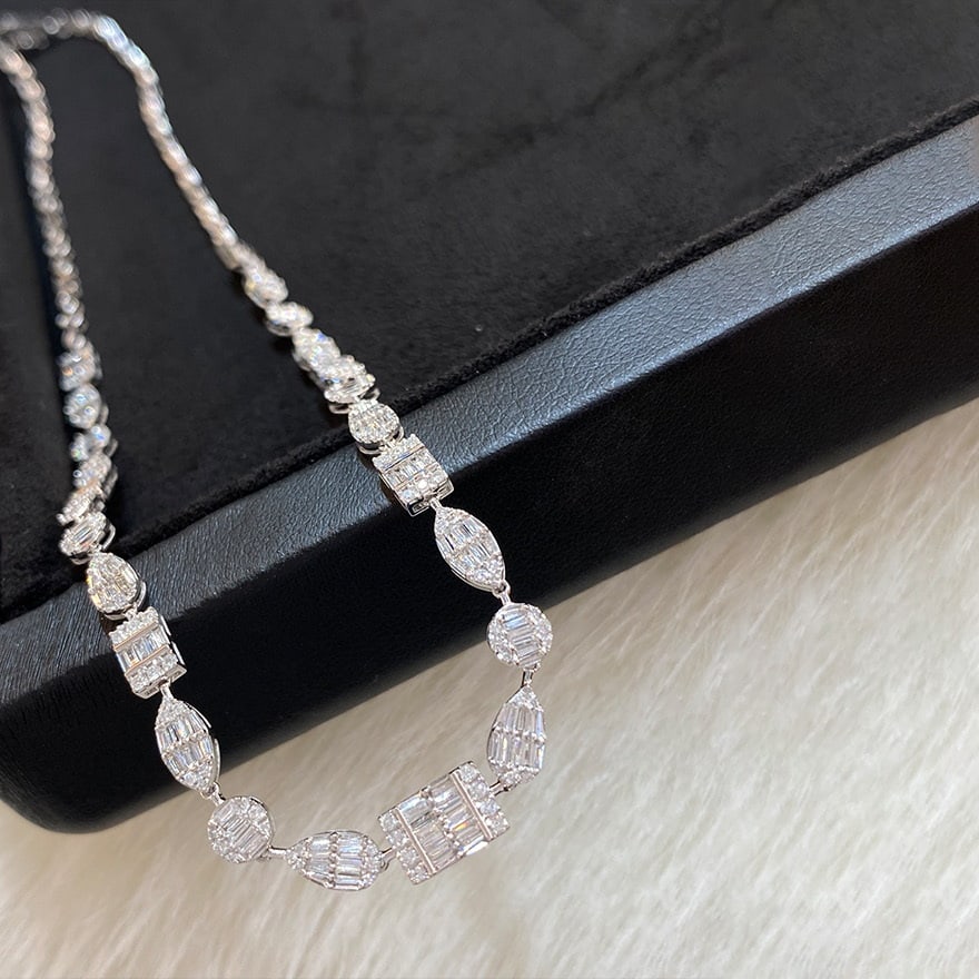 14k Gold 2 Ct Natural H Diamond Necklace - 2